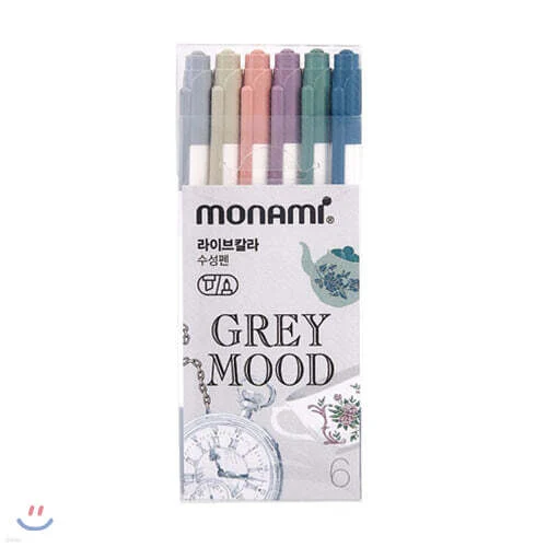 모나미 라이브칼라 6색 세트_Grey mood